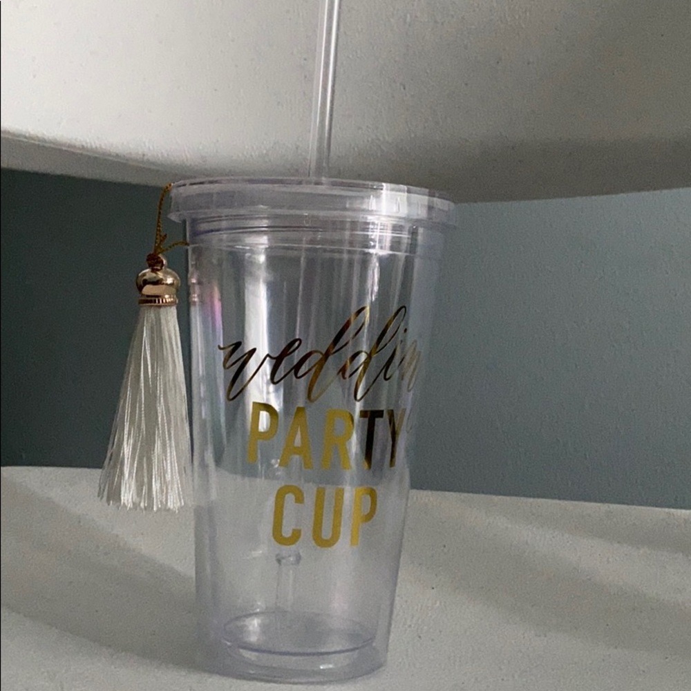 #Shop Clear & Gold Tumbler Cups Wedding Party Bride Groom Bridal